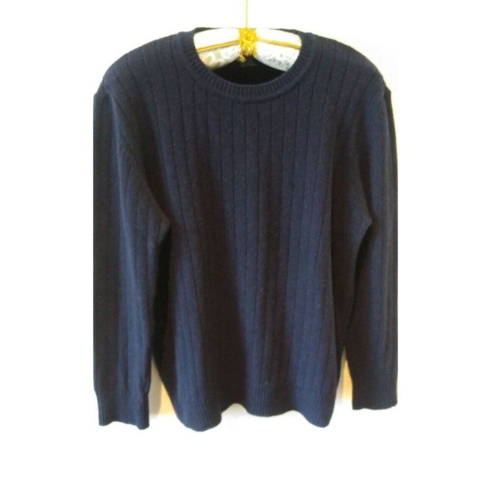 Giorgiolini Womens Large Wool Long Sleeves Sweater Blue Top Casual Lightweight